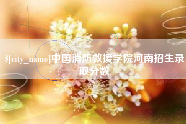 眉山中国消防救援学院河南招生录取分数
