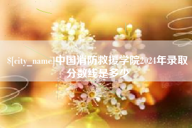 眉山中国消防救援学院2024年录取分数线是多少