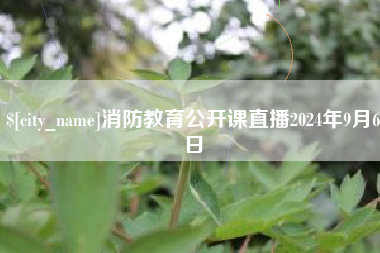 眉山消防教育公开课直播2024年9月6日