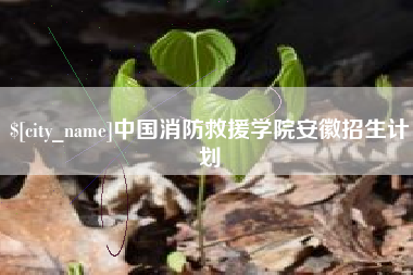 眉山中国消防救援学院安徽招生计划