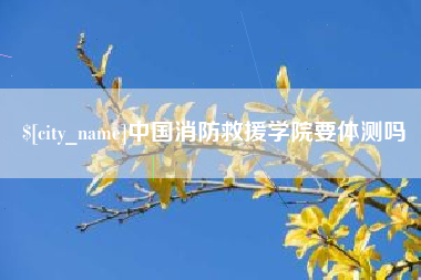 眉山中国消防救援学院要体测吗
