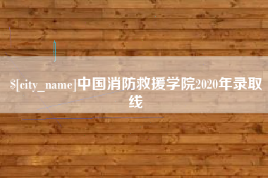 眉山中国消防救援学院2020年录取线