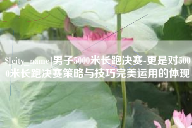 眉山男子5000米长跑决赛-更是对5000米长跑决赛策略与技巧完美运用的体现