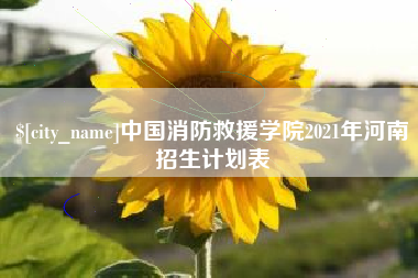 眉山中国消防救援学院2021年河南招生计划表