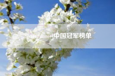 眉山中国冠军榜单