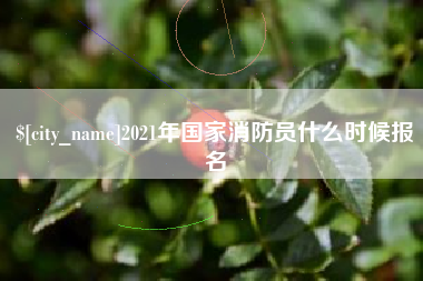眉山2021年国家消防员什么时候报名
