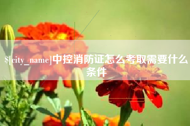 眉山中控消防证怎么考取需要什么条件